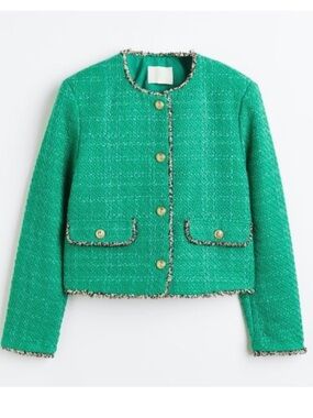 H&M Green Tweed Jacket